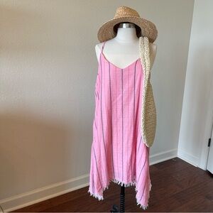 HOLDING HORSES Pink Striped dress